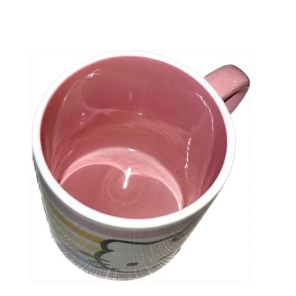 NEW Hello Kitty Pastel Rainbow Pink Bow Handle Large Ceramic Coffee Mug - Picture 6 of 6